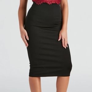 Windsor High Waist Ponte Pencil Skirt